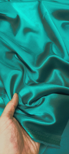 پارچه ساتن سوپر ال ایکس (فیروزه ای تیره) - متری ۳۵۰